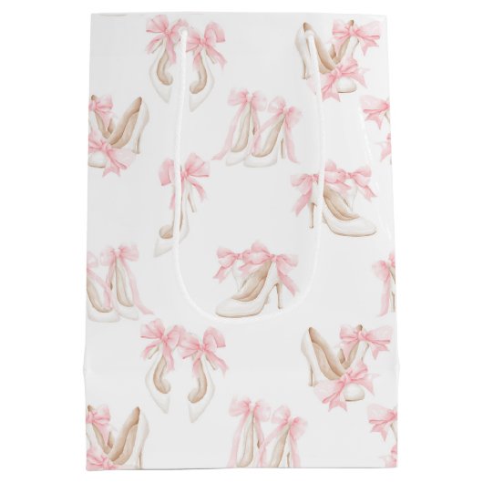 Coquette Shoes Pattern  ミディアムペーパーバッグ (裏面)