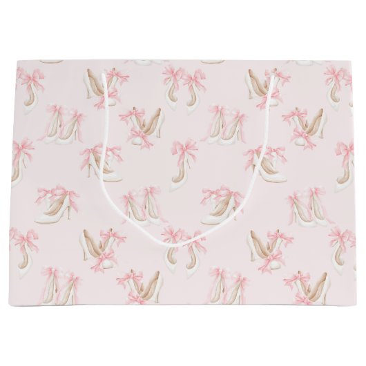 Coquette Shoes Pattern  ラージペーパーバッグ (正面)