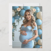 Coquette Silly Goose Blue Bow Boy Baby Shower 招待状 (裏面)