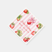 Coquette Strawberries Baby Shower Decor  スタンダードカクテルナプキン (角)