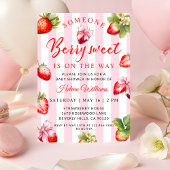 Coquette Strawberries Baby Shower Invitation 招待状