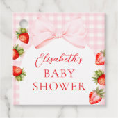 Coquette Strawberry Baby Shower フェイバータグ (正面)