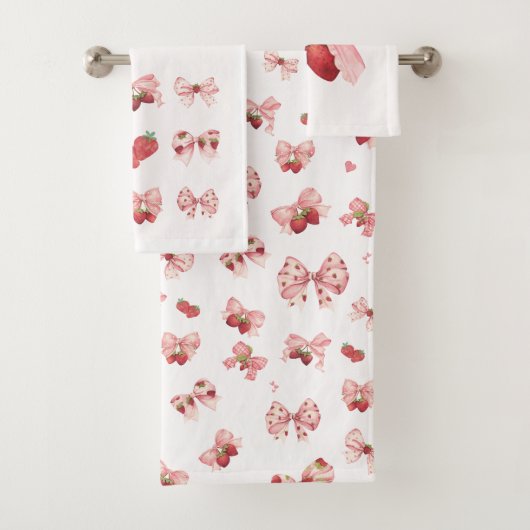 Coquette Strawberry & Bow Towel Set (3 Pieces)  バスタオルセット (インサイチュ)