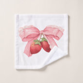 Coquette Strawberry & Bow Towel Set (3 Pieces)  バスタオルセット (ウォッシュタオル)