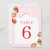 Coquette Strawberry Table Numbers 招待状 (正面)