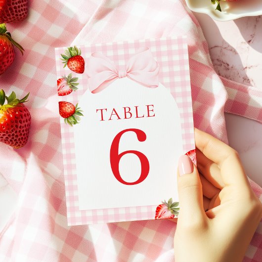 Coquette Strawberry Table Numbers 招待状