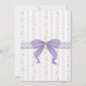 Coquette Sweet 16 Purple Bow Floral Birthday 招待状 (裏面)