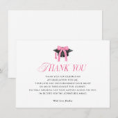 Coquette Tassel Girly Graduation Party サンキューカード (正面/裏面)