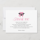 Coquette Tassel Girly Graduation Party サンキューカード (正面)