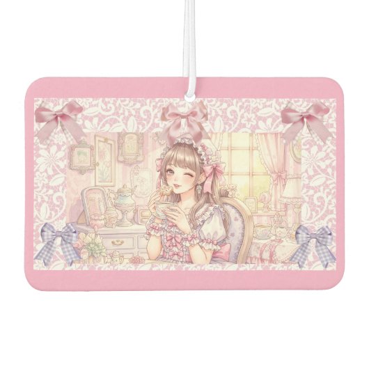 Coquette Tea Time – Pastel Ribbon  カーエアーフレッシュナー (正面)