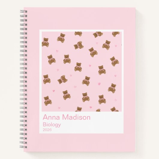 Coquette Teddy Bears Aesthetic Notebook ノートブック (正面)