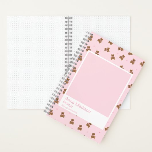 Coquette Teddy Bears Aesthetic Notebook ノートブック (内側)