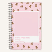 Coquette Teddy Bears Aesthetic Notebook ノートブック (正面)