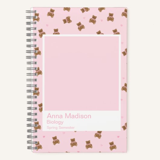 Coquette Teddy Bears Aesthetic Notebook ノートブック (正面)