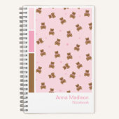 Coquette Teddy Bears Vertical Palette Notebook ノートブック (正面)