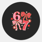 Coquette Valentine 67 Six Seven Bow Valentines 6 7 ラウンドシール (正面)