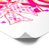 Coquette Valentine Xoxo Funny Valentine Bow Hearts ポスター (角)