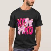 Coquette Valentine Xoxo Funny Valentine Bow Hearts Tシャツ (正面)