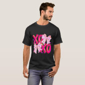 Coquette Valentine Xoxo Funny Valentine Bow Hearts Tシャツ (正面フル)