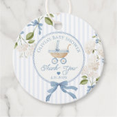 Coquette Vintage Carriage Baby shower Thank you フェイバータグ (正面)