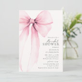 Coquette Watercolor Big Pink Bow Bridal Shower  招待状 (スタンド正面)