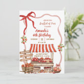 Coquette Wavy Bow Orchard Patch Girl Birthday 招待状 (スタンド正面)