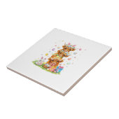 Coquette Western Highland Cow Easter Eggs Cute Bun タイル (側面)