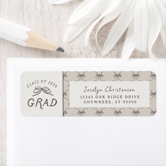 Coquette Whimsical Bows Class of 2026 Graduation ラベル (インサイチュ)