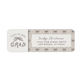 Coquette Whimsical Bows Class of 2026 Graduation ラベル