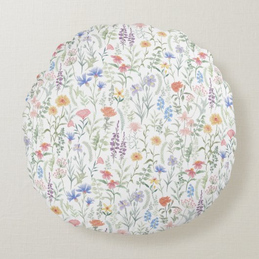 Coquette Wildflower Meadow  ラウンドクッション (正面)