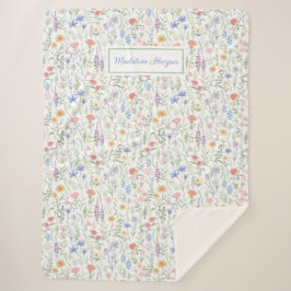 Coquette Wildflower Meadow Personalised  シェルパブランケット