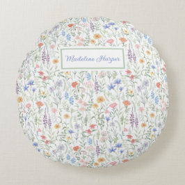 Coquette Wildflower Meadow Personalised  ラウンドクッション