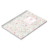 Coquette Wildflower Meadow Personalised Pink ノートブック (左側)