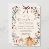 Coquette Wildflower Pumpkin Baby Shower Invitation 招待状 (正面)