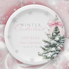 Coquette Winter Onederland First Birthday ペーパープレート