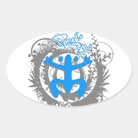 Coqui Taino Puerto Rico 楕円形シール (正面)