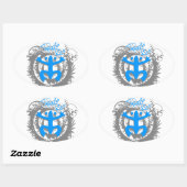 Coqui Taino Puerto Rico 楕円形シール (シート)