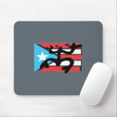 Coqui taíno sobre bandera de Puerto Rico マウスパッド (マウス)