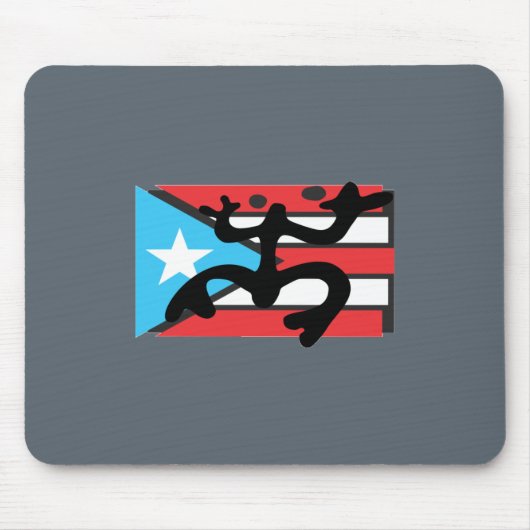 Coqui taíno sobre bandera de Puerto Rico マウスパッド (正面)