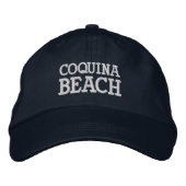 Coquina Beach Florida Embroidered Baseball Hat 刺繍入りキャップ (正面)