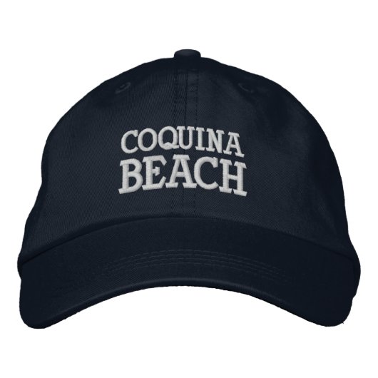 Coquina Beach Florida Embroidered Baseball Hat 刺繍入りキャップ (正面)