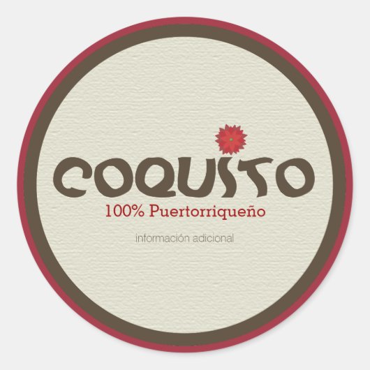 Coquito Puertorriqueno：プエルトリコのCoquito ラウンドシール (正面)