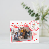 Coquito Season Bottle Custom Photo Text シーズンポストカード (スタンド正面)