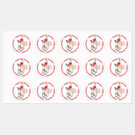 Coquito Season Bottle Label Personalize Text ラベル (シート)