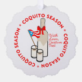 Coquito Season Custom Photo Text オーナメントカード (正面)