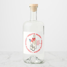 Coquito Season Liquor Bottle Labels Custom Text リキュールボトルラベル