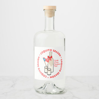 Coquito Season Liquor Bottle Labels Custom Text リキュールボトルラベル
