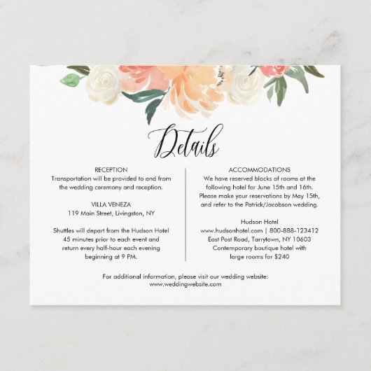 CORAの結婚詳細宿泊施設エンクロージャカード エンクロージャーカード (正面)