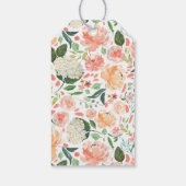 CORAウォーターカラーピーチフローラベビーシャワーメッセージカード ギフトタグ (裏面)