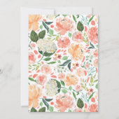 CORAウォーターカラーピーチフローラ結婚式招待状 招待状 (裏面)